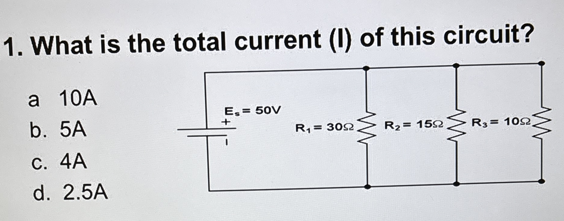 What is the total current (I) ﻿of this circuit?a | Chegg.com