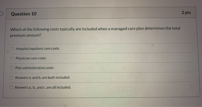 Solved Question 10 2 pts Which of the following costs | Chegg.com