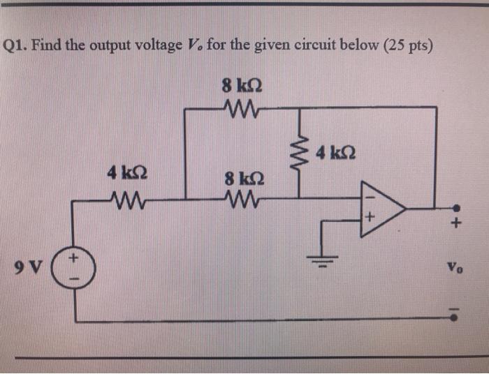 Solved Q1. Find the output voltage V. for the given circuit | Chegg.com