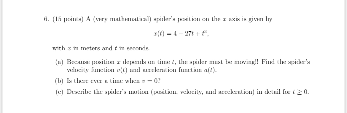 Solved (15 ﻿points) ﻿A (very mathematical) ﻿spider's | Chegg.com