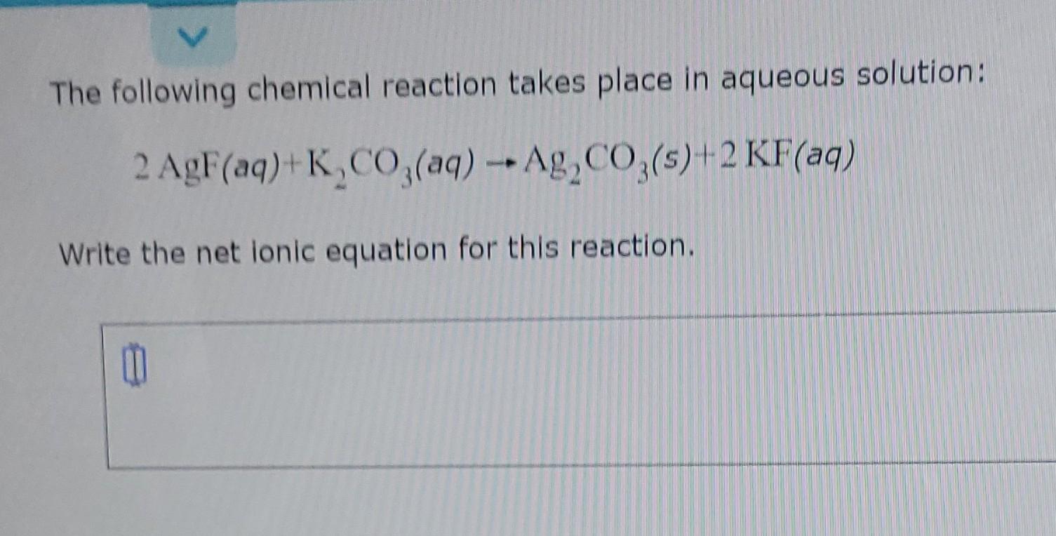 Solved The following chemical reaction takes place in | Chegg.com