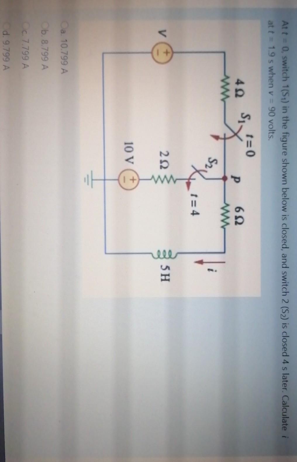 Solved At t = 0, switch 1(S1) in the figure shown below is | Chegg.com