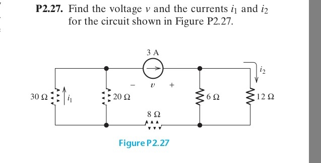 Solved P2.27. Find The Voltage V And The Currents I And Iz | Chegg.com