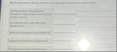 Solved Match each word or phrase with the most appropriate | Chegg.com