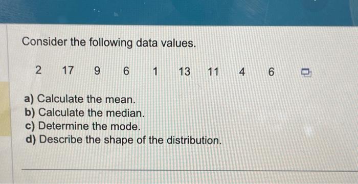 calculate the mean of the following data