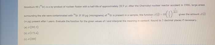 Solved Strontium-90 (