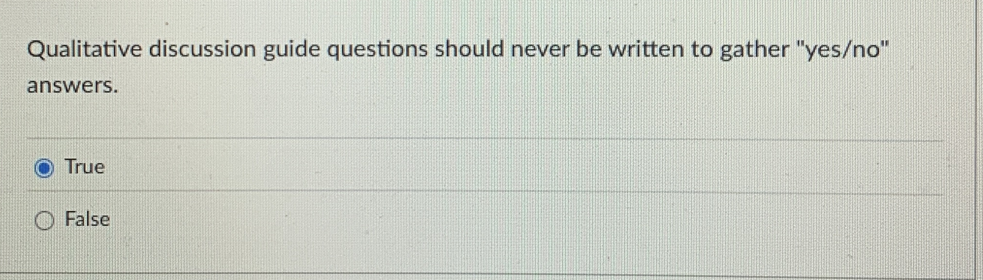 Solved Qualitative discussion guide questions should never | Chegg.com
