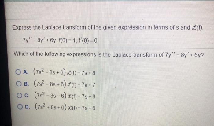 Solved Express the transform of the given expression in | Chegg.com
