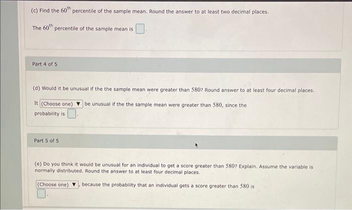 Solved SAT scores: Assume that in a given year the mean | Chegg.com