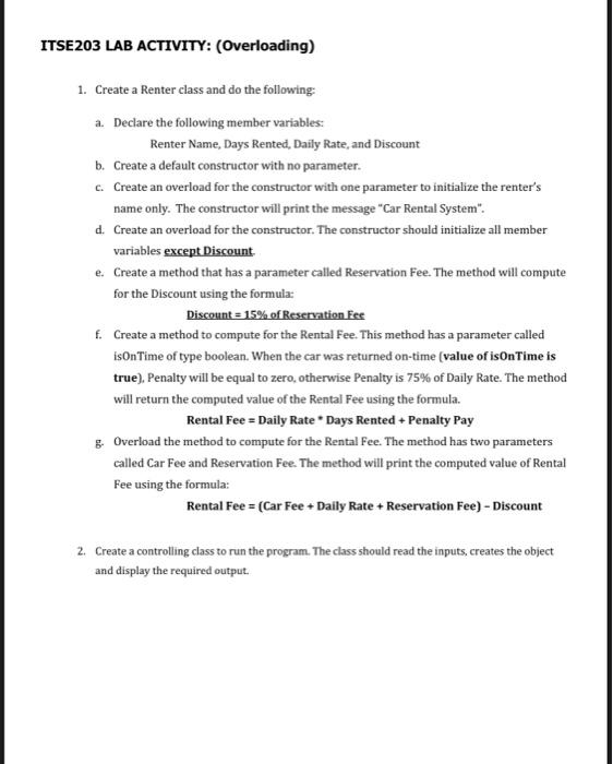 Solved CSSE2202 LAB ACTIVITY: (Encapsulation/Static | Chegg.com