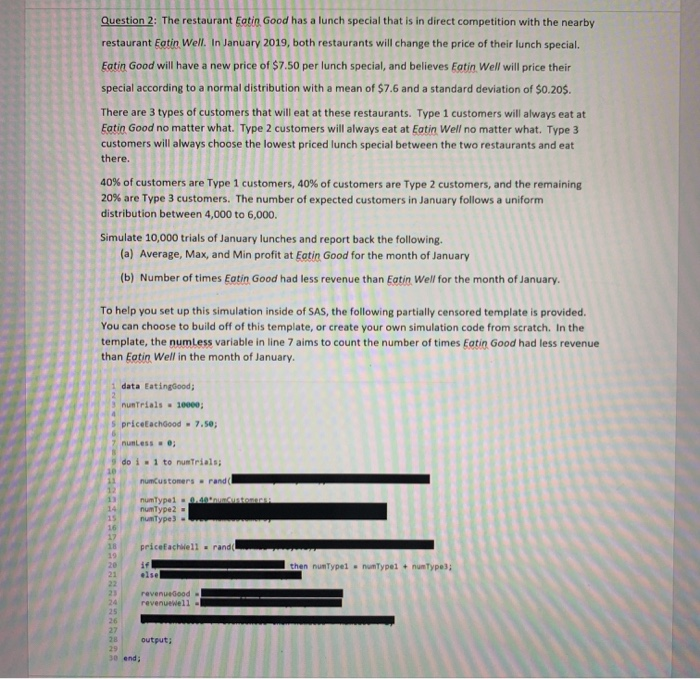 Solved Question 1: A project manager is interested in | Chegg.com
