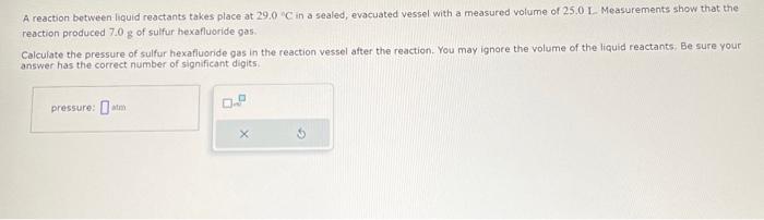 Solved A Reaction Between Liquid Reactants Takes Place At | Chegg.com