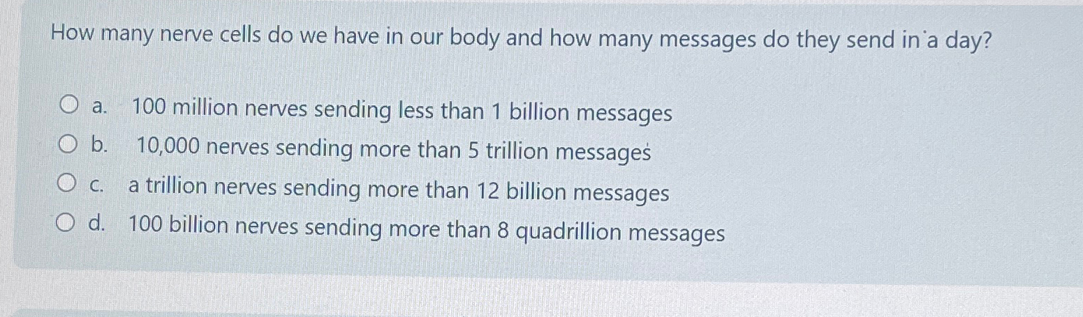 how many nerves send messages to the brain and back