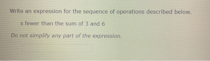 Solved Write an expression for the sequence of operations | Chegg.com