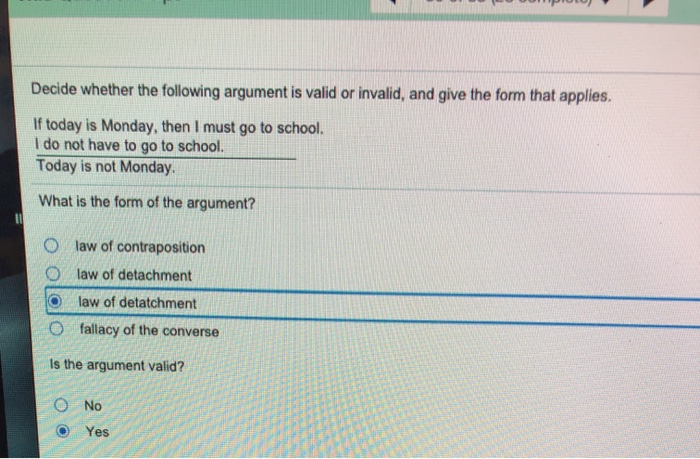 Solved Determine Whether The Argument Is Valid Or Invalid By Chegg Com