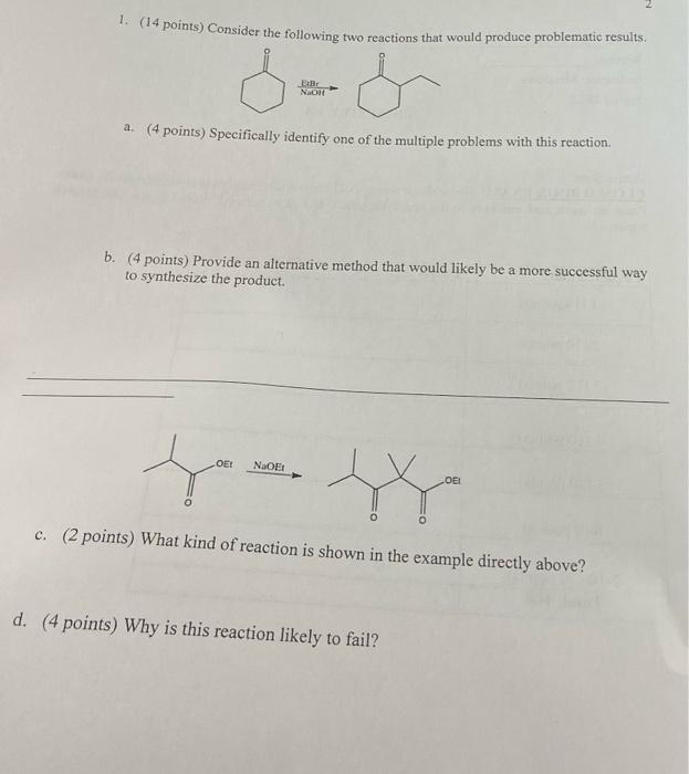 Solved 1. (14 points) Consider the following two reactions | Chegg.com