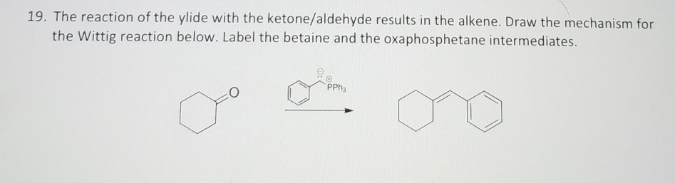 Solved 19. The reaction of the ylide with the | Chegg.com