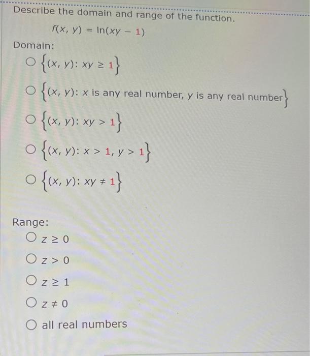 domain and range of 1 xy