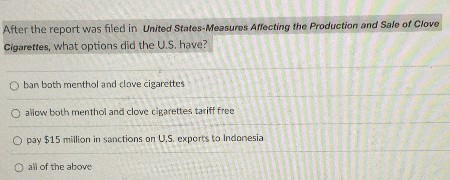 Solved After the report was filed in United States-Measures