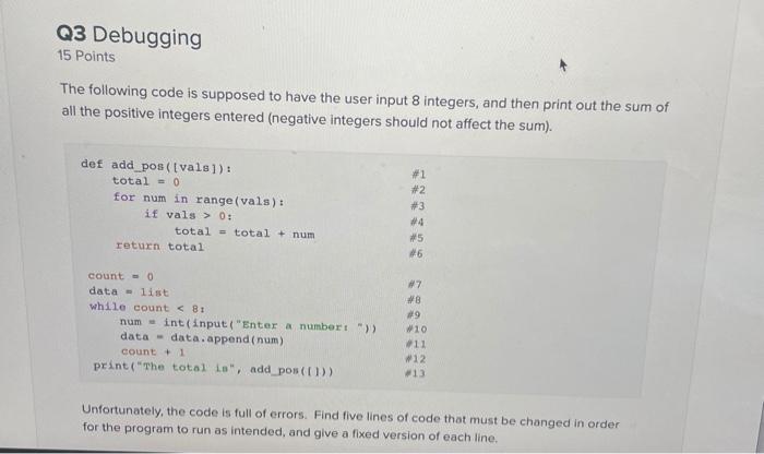 Solved python. please do it correctly and make sure the | Chegg.com