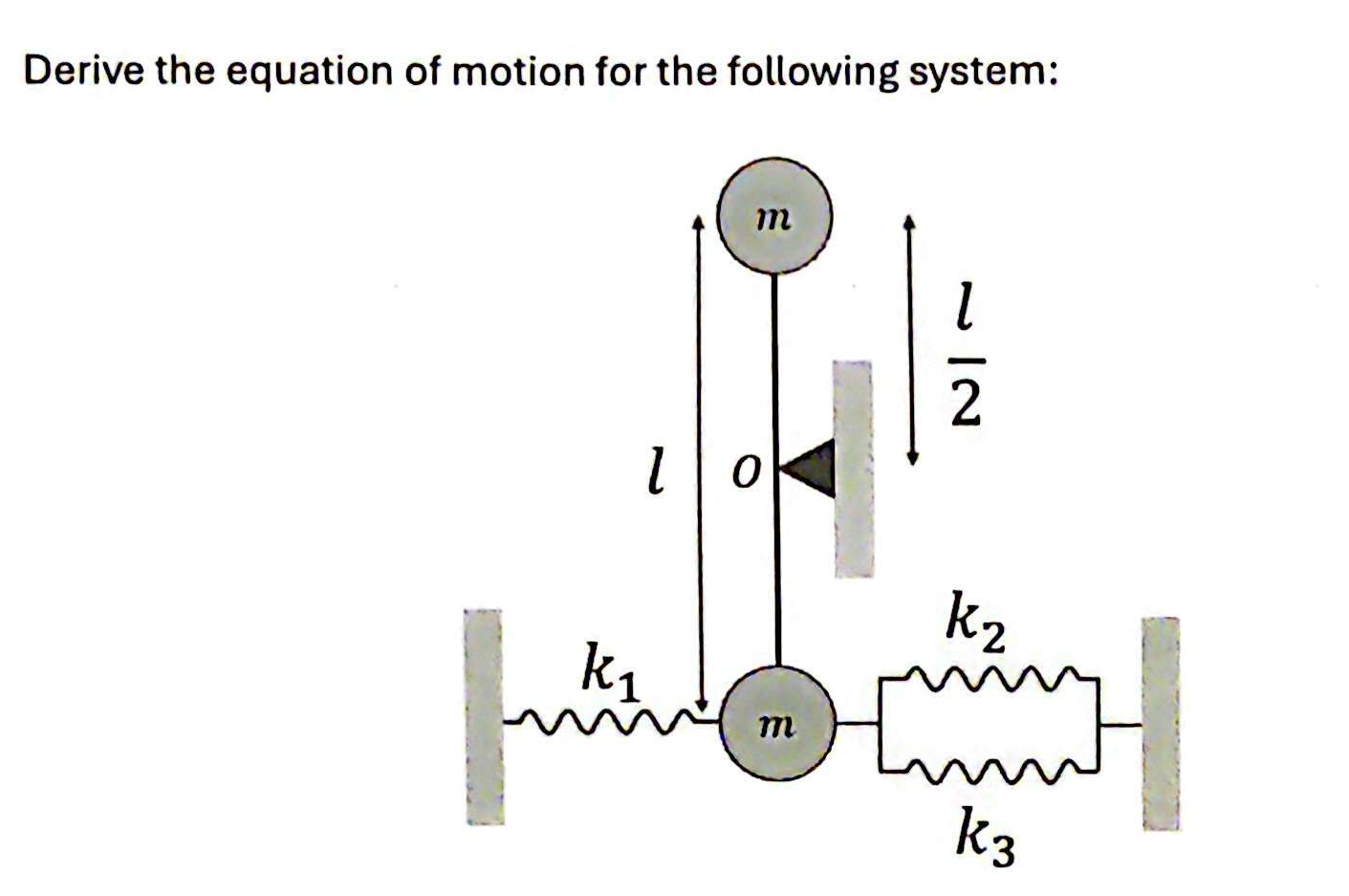 Solved Derive the equation of motion for the following | Chegg.com