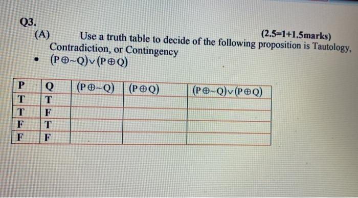 Solved Q2. Determine by constructing full truth table | Chegg.com
