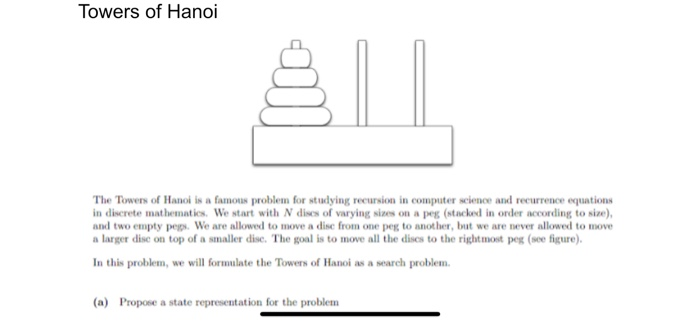 Solved Towers Of Hanoi The Towers Of Hanoi Is A Famous | Chegg.com