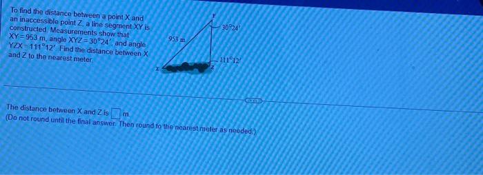 Solved 30 24 To find the distance between a point X and an | Chegg.com