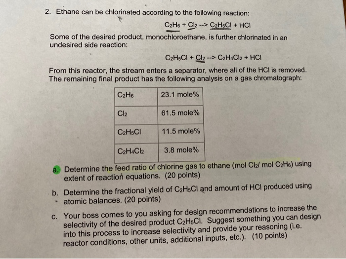Phản ứng C2H6 + Cl2 → C2H5Cl + HCl