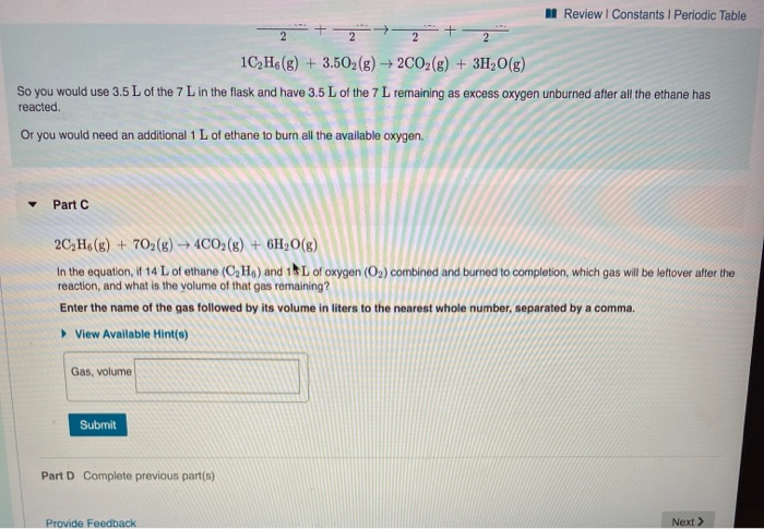 Solved 3 of 38 A Review | Constants Periodic Table Ethane | Chegg.com