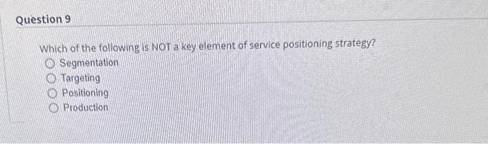 Solved Which of the following is Not a key element of | Chegg.com
