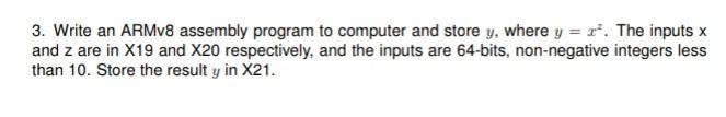 Solved 3. Write An ARMv8 Assembly Program To Computer And | Chegg.com