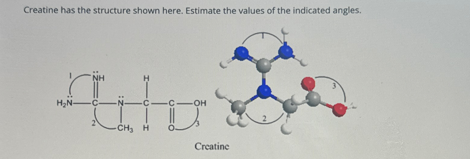 Solved Creatine has the structure shown here. Estimate the | Chegg.com