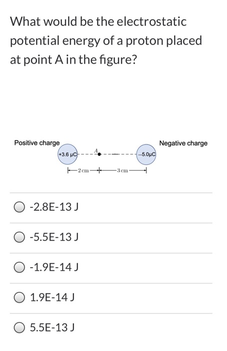 Solved What would be the electrostatic potential energy of a | Chegg.com