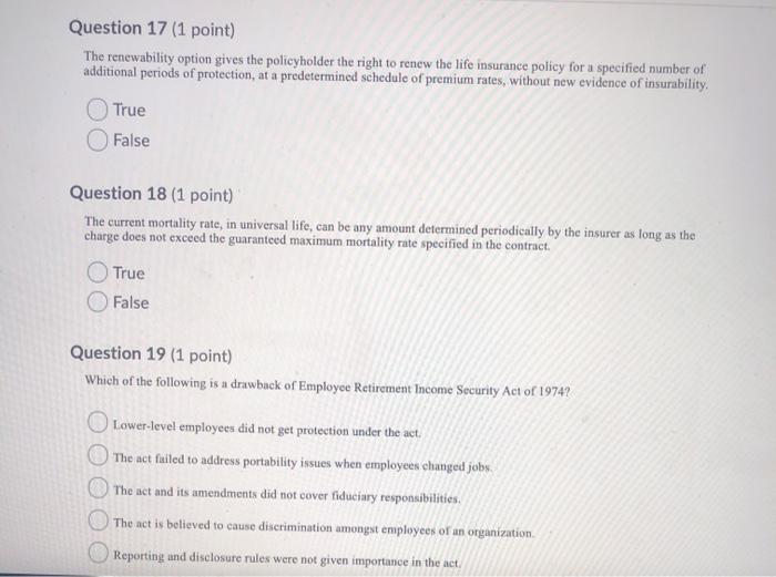 Solved Question 5 (1 point) Topheavy plans are plans where