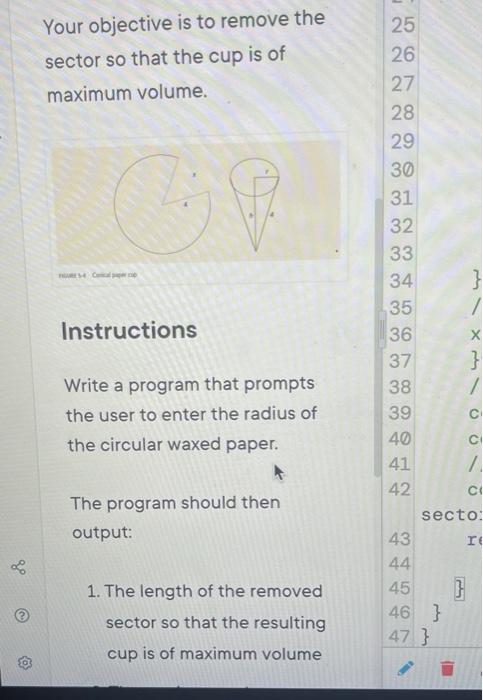 Solved Summary 1 (The conical paper cup problem) You have | Chegg.com