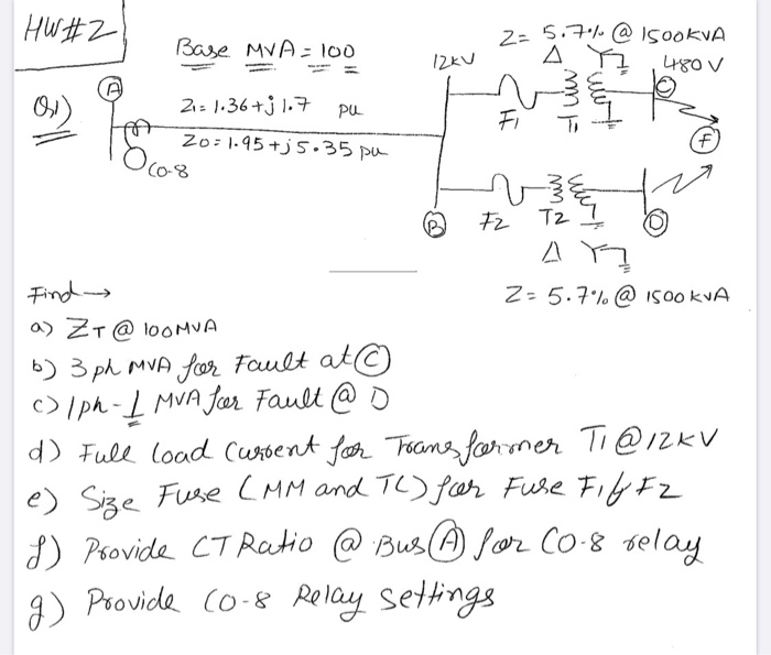 2 Hw 2 9 Base Mva 100 7 A Isookva 480 V Izku Chegg Com