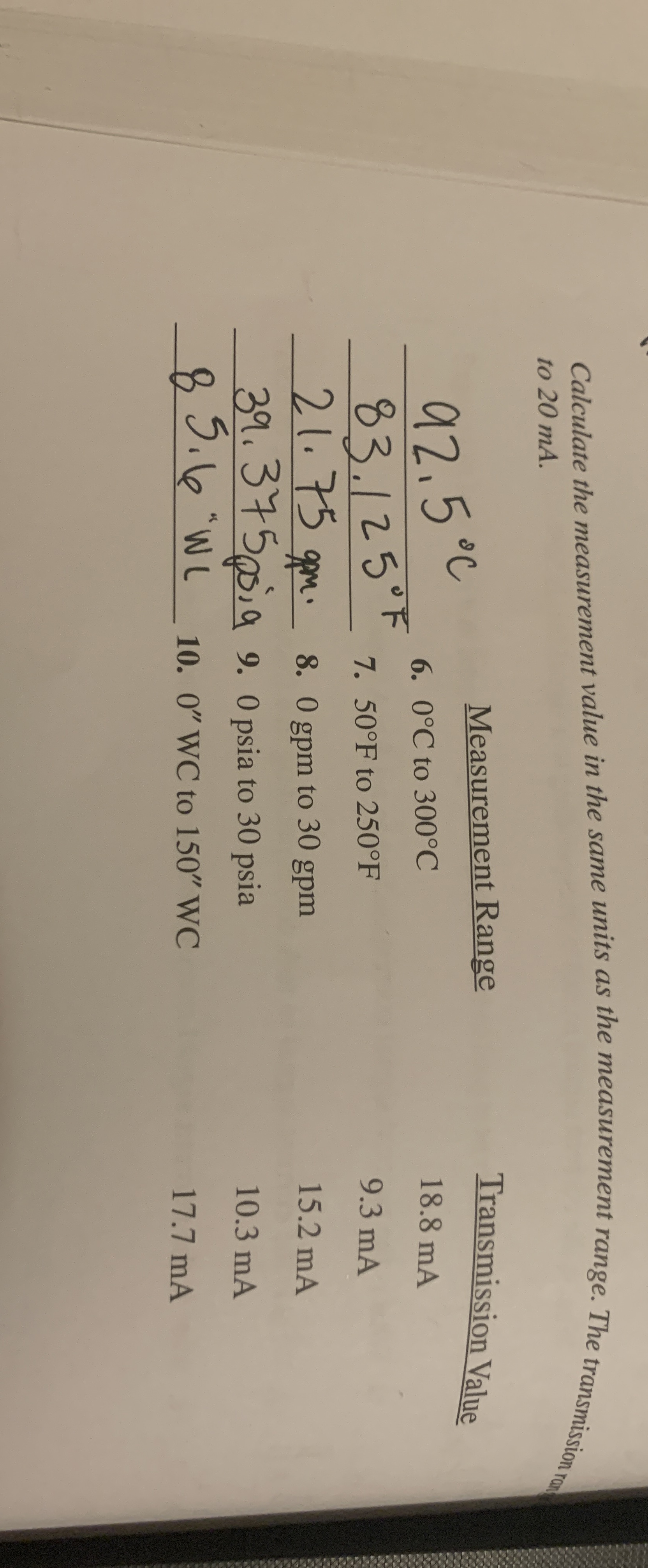 Solved Calculate the measurement value in the same units as | Chegg.com
