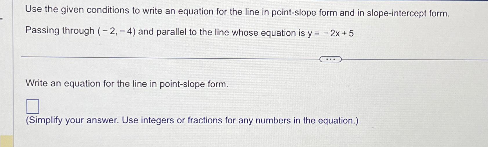 Solved Use the given conditions to write an equation for the | Chegg.com