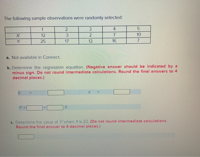 Solved The Following Sample Observations Were Randomly Chegg Com