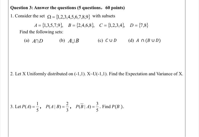Solved Question 3: Answer the questions (5 questions, 60 | Chegg.com