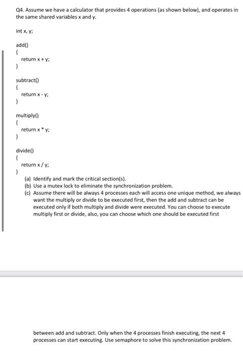Solved Q4. Assume we have a calculator that provides 4 | Chegg.com