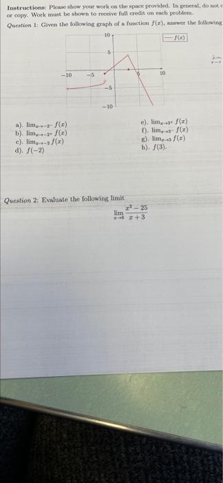 Solved Instructions: Please show your work on the space | Chegg.com