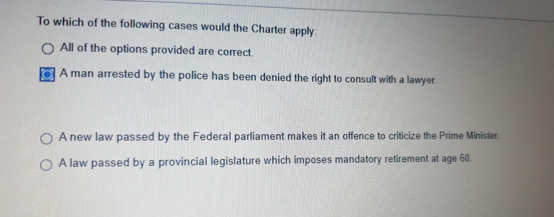 Solved To which of the following cases would the Charter | Chegg.com