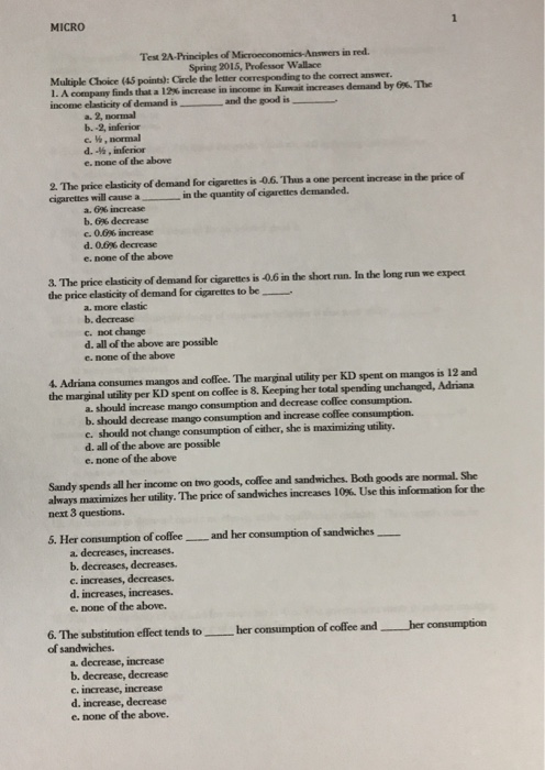 MICROECONOMICS TEST ANSWERS visual data 8