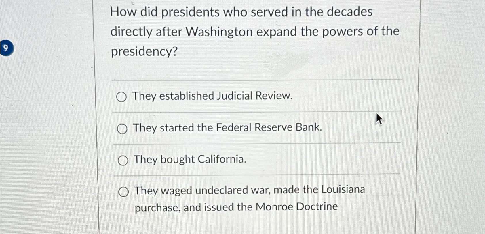 Solved How did presidents who served in the decades directly Chegg com