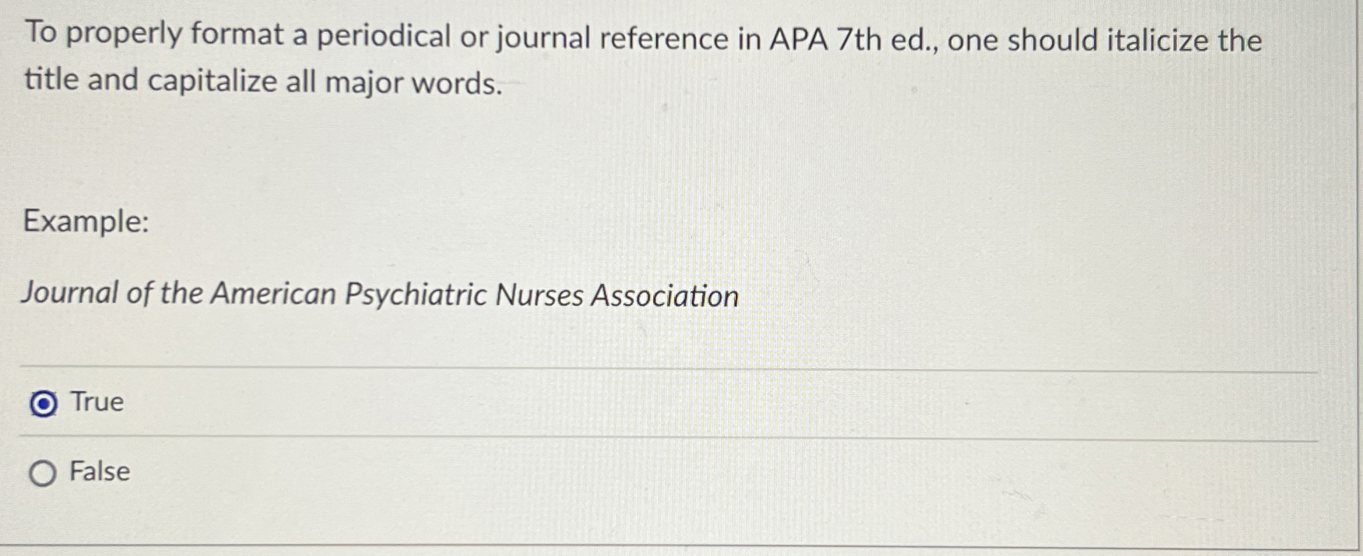 Solved To properly format a periodical or journal reference 