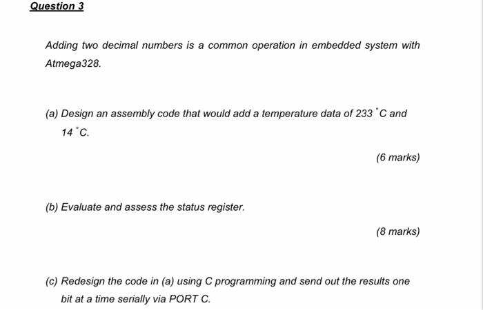 Solved Question 3 Adding two decimal numbers is a common | Chegg.com