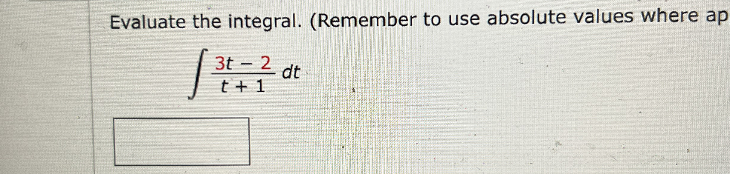 Solved Evaluate the integral. (Remember to use absolute | Chegg.com