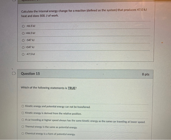 Solved Calculate The Internal Energy Change For A Reaction | Chegg.com